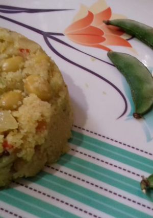 A picture of Awarekalu upma (butter beans).