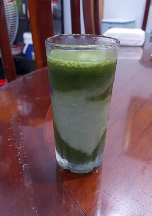 Hình của món Rau má đậu xanh sữa tươi.