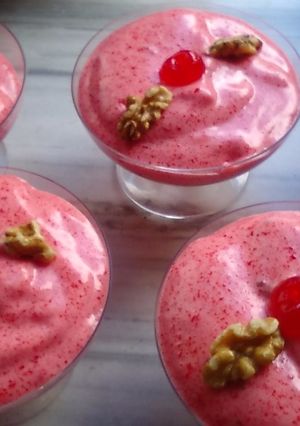 Una foto de Espuma de fresa