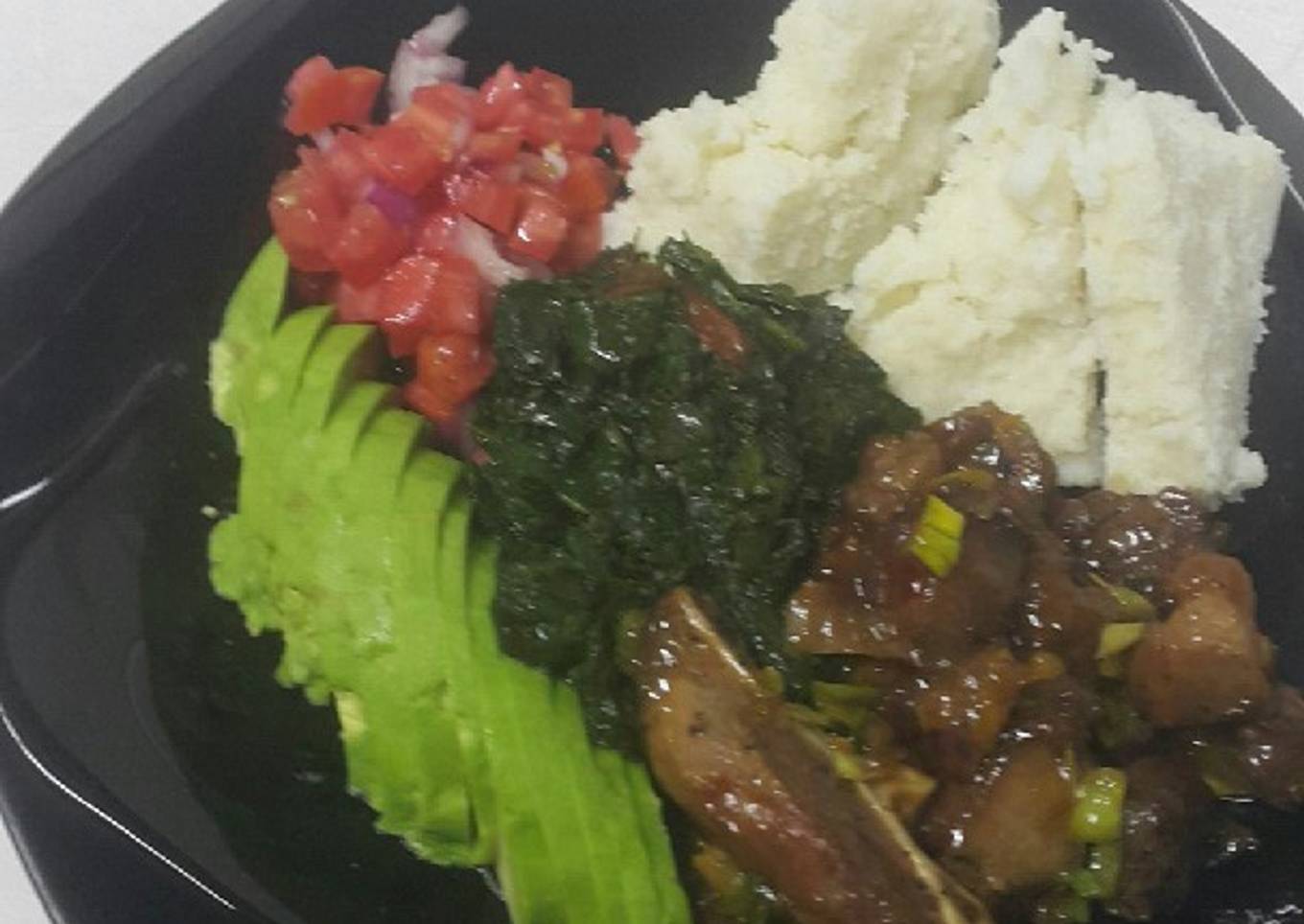 Sticky pork n kienyeji greens #4weekschallenge.#authors marathon