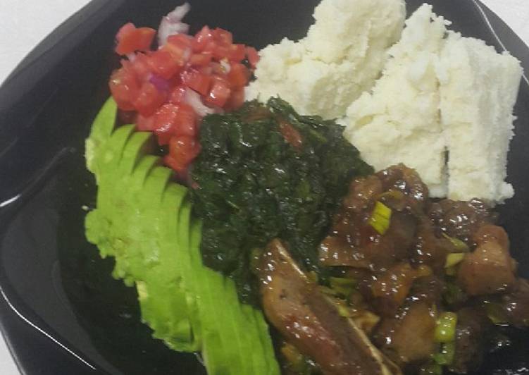 Sticky pork n kienyeji greens #4weekschallenge.#authors marathon