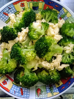 花椰菜炒蛋(低醣生酮餐)(方便素)(家常菜) 的食譜成品照片