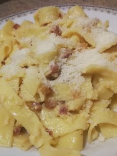 Una foto de Tagliatelle a la parmesana