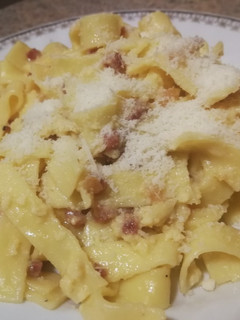 Una foto de Tagliatelle a la parmesana