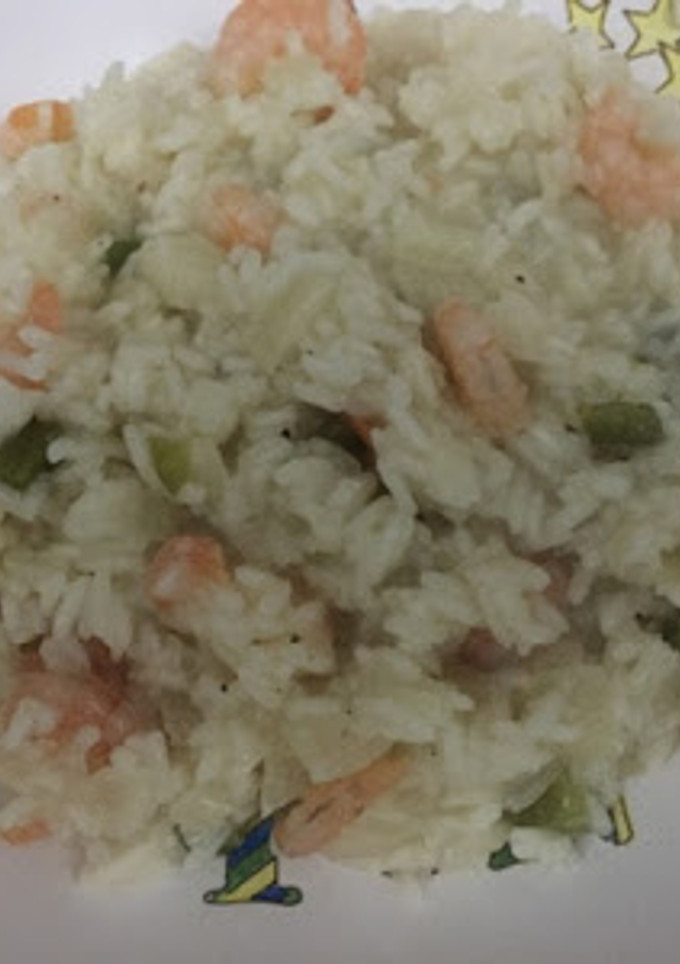 Una foto de Risotto de camarones
