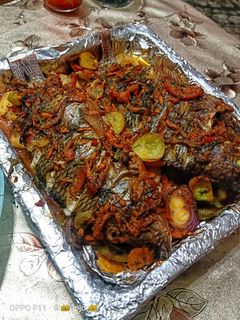 صورة لوصفة صينيه سمك بالخلطه والبطاطس حكايه 😋👩🍳