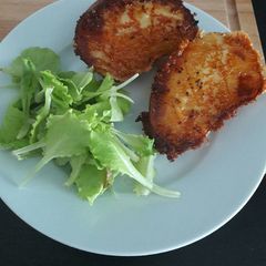 A picture of Parmigiano baked potatoes.