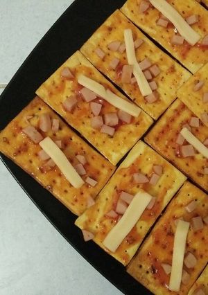 Foto resep Cheese crackers pizza
