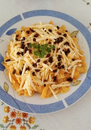 Ajváros, sajtos (vegajo trapi),házi kolbász morzsás széles metélt. #gluténmentes #tejmentes recept fotója