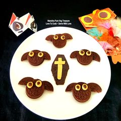 Halloween Spooky And Scary Oreo Bats and Coffin (No cook - 5 Minutes Recipe) A picture of Halloween Spooky And Scary Oreo Bats and Coffin (No cook - 5 Minutes Recipe).