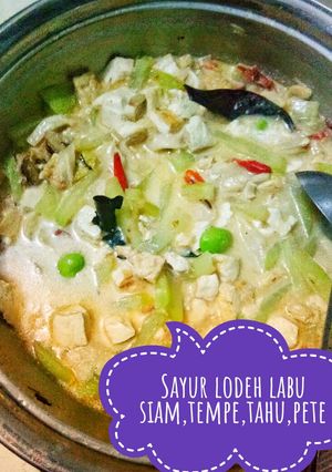 Foto resep Sayur lodeh labu siam,tahu,tempe,jamur dan pete
