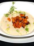Vegan Cream of White Beans with Roasted Kabocha Squash