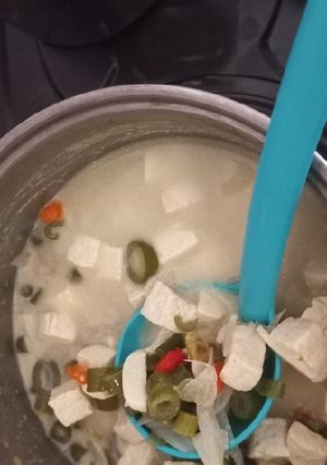 Foto resep Tahu santan bunga bawang