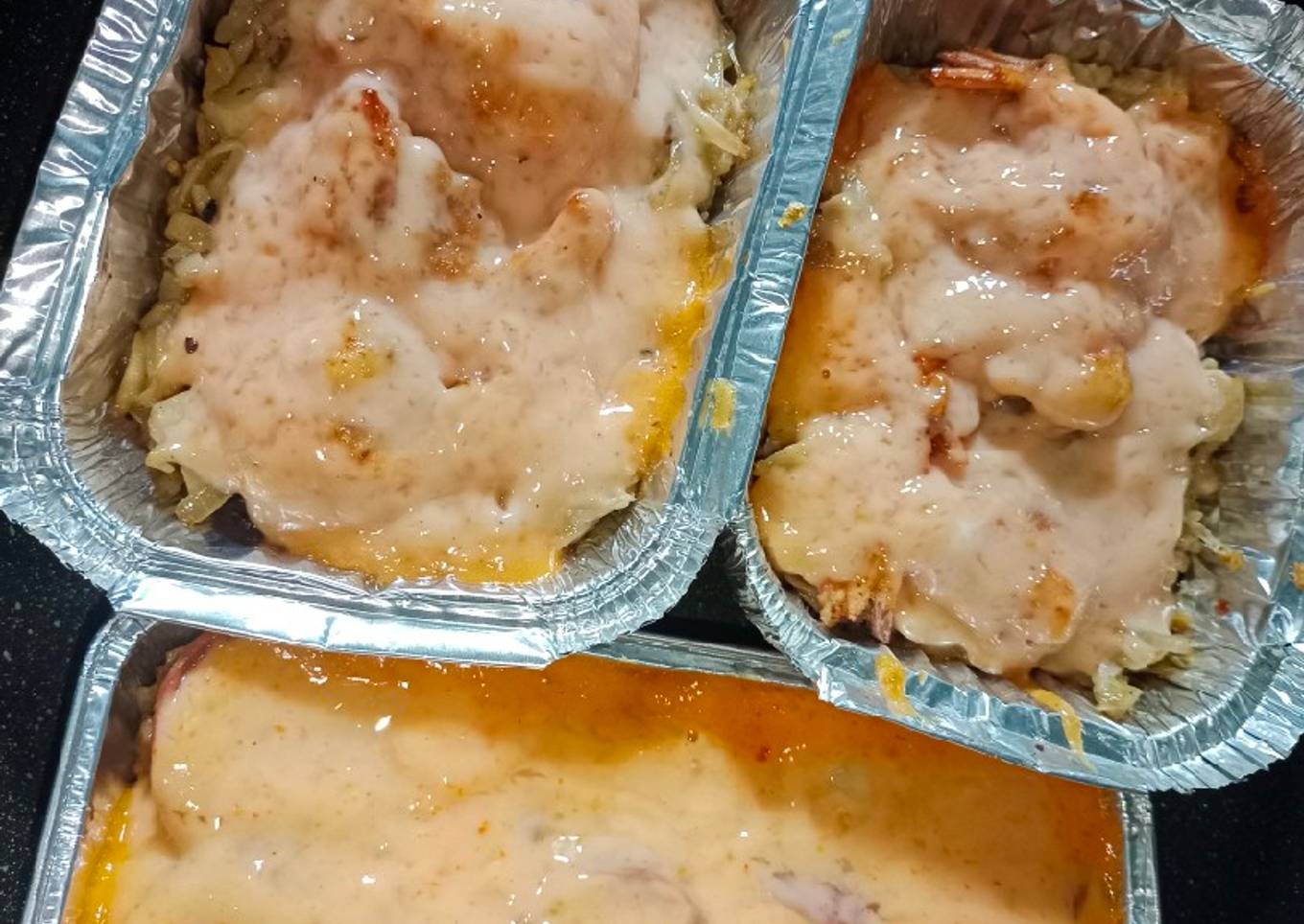 Nasi Mentai jamur udang
