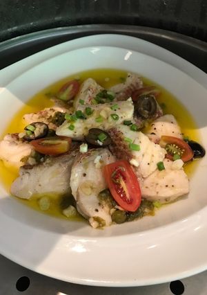 รูปของ Seabass with Lemon Garlic Butter Sauce #จานนี้ดีกินแล้วรวย