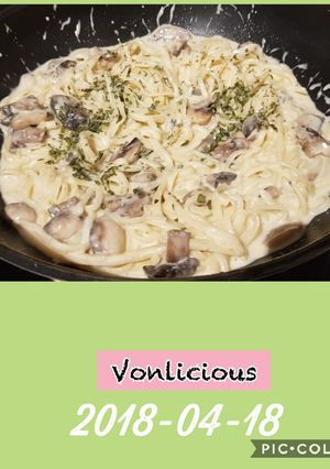 Foto resep Linguine creamy garlic mushroom