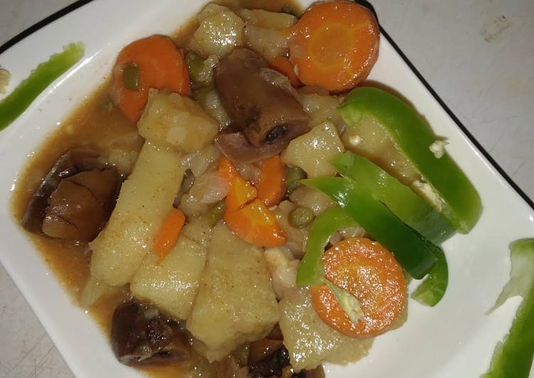 Simple Way to Make Speedy Yam veggies soup #Abjmoms #Abujamums
