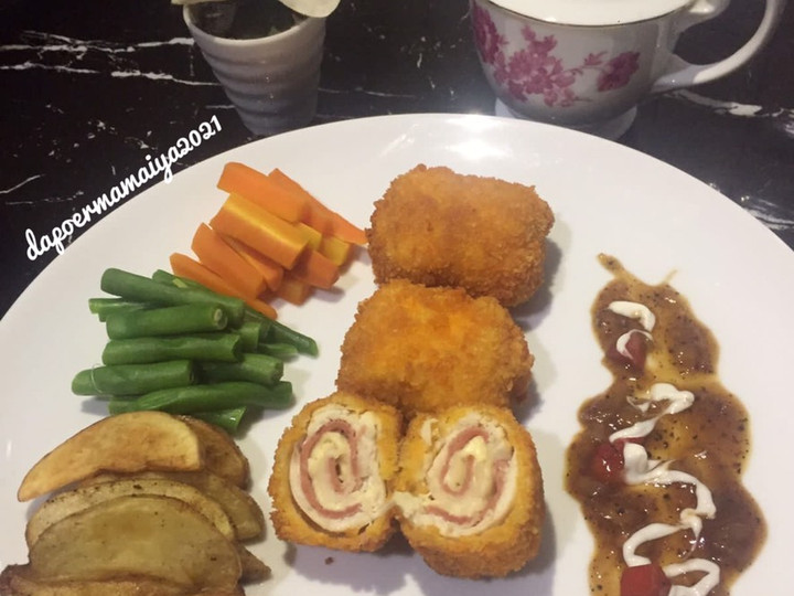 Anti Ribet, Membuat Chicken Cordon Bleu Mini Saus Lada Hitam Anti Gagal