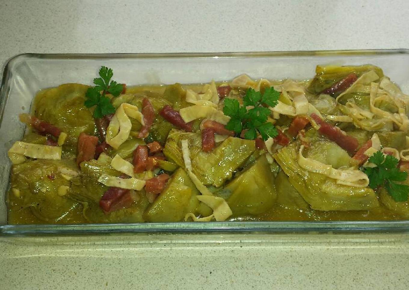 Alcachofas con cerveza