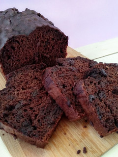 Una foto de Bizcocho de chocolate, calabacín y plátano