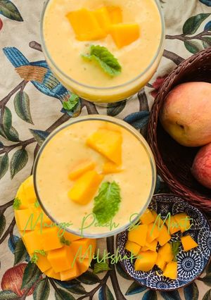 A picture of Mango Peach & Mint Milkshake.