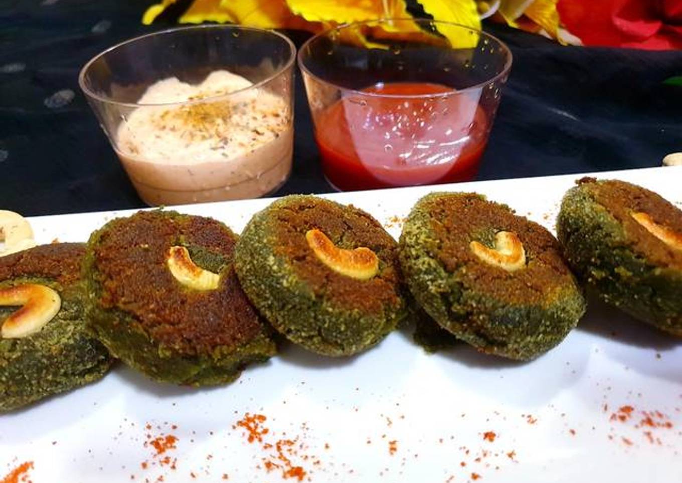 Healthy spinach chana kabab