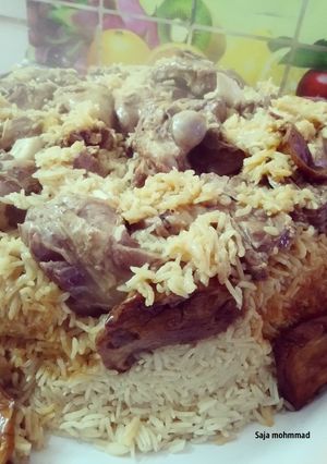 صورة لوصفة مقلوبة باذنجان باللحمة