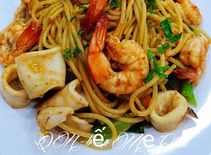 Hình của món Mì ý sốt hải sản.