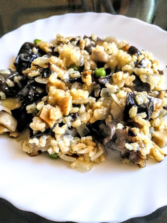 Una foto de Risotto de setas vegano