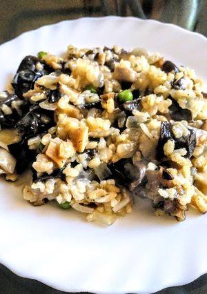 Una foto de Risotto de setas vegano