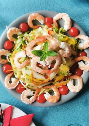 Hình của món Salad xoài tôm. (Dành cho ai đang ăn kiêng không lo mập).