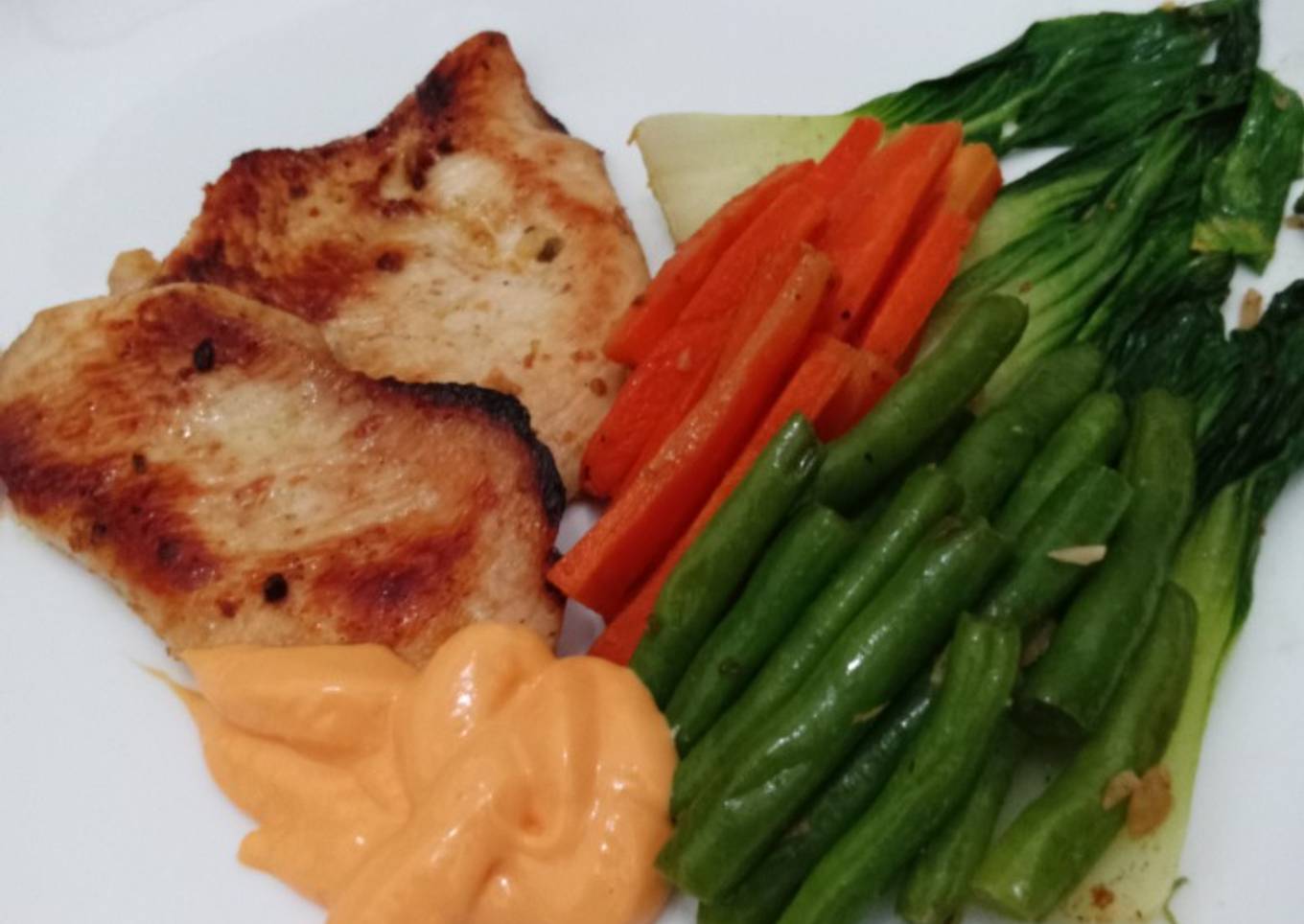 Grill ayam fillet Dan Sayuran