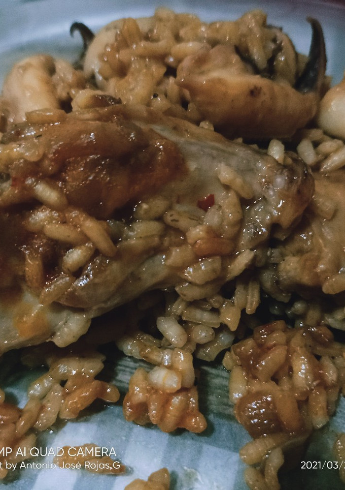 Una foto de Arroz con sepia y conejo