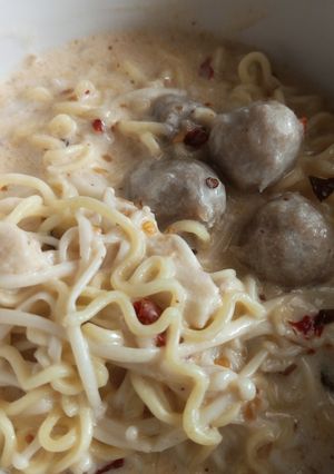 Foto resep Mie Carbonara Chili oil