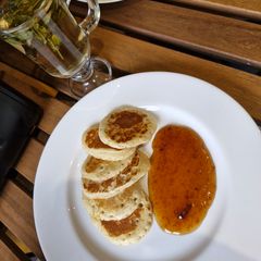 A picture of Mini Sunday Pancakes to break fast.