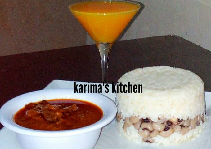 Rice and beans/dry fish stew