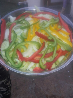 A picture of Green salad and cucumber.