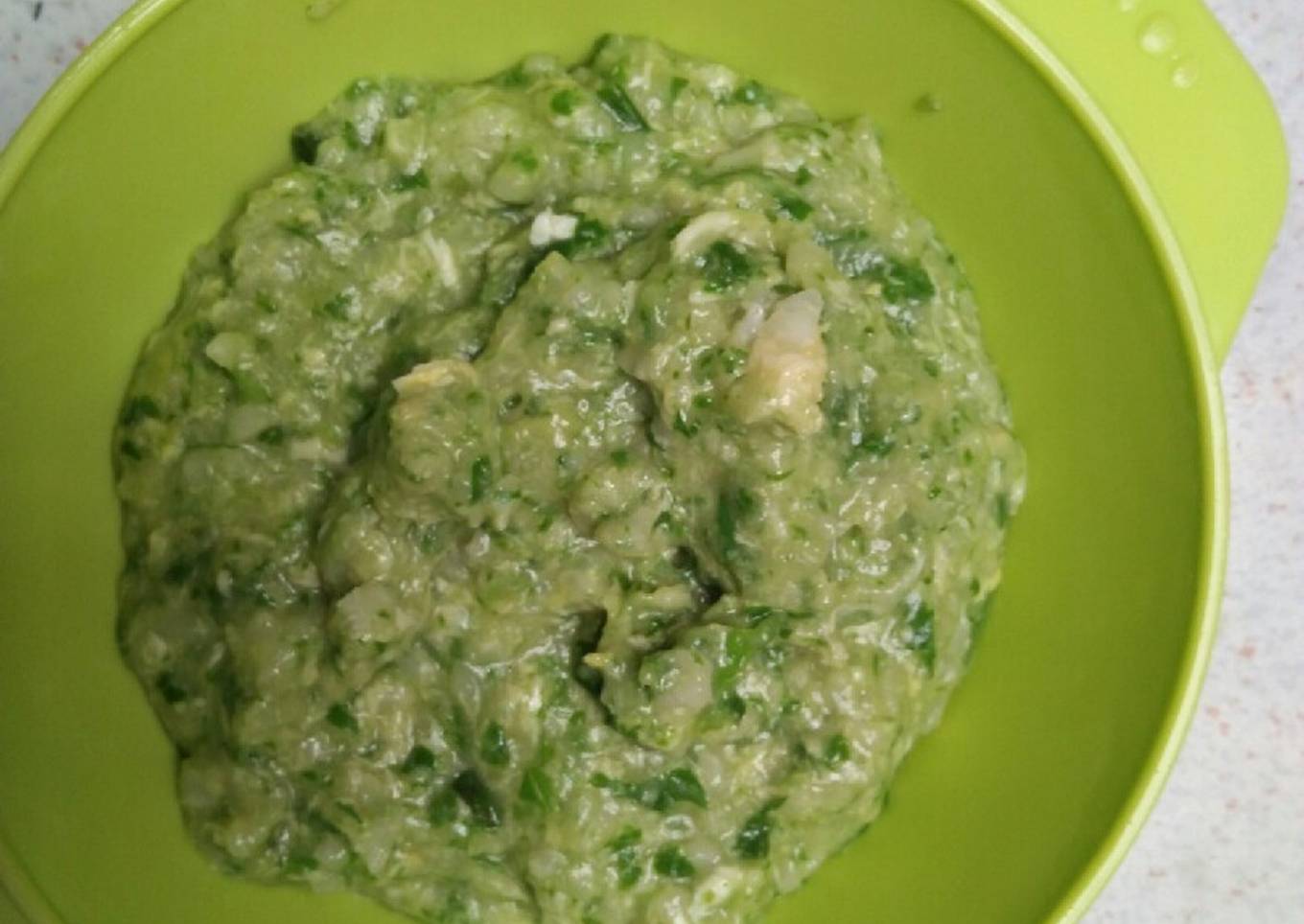 Mpasi 8m+ Bubur tim Telur, jagung manis, bayam