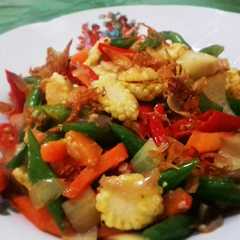 รูปของ Tumis buncis jagung muda pedas
