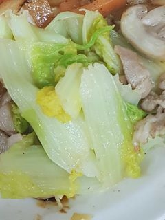 娃娃菜洋菇味噌煮 的食譜成品照片