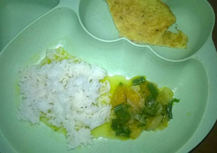 Olahan Day. 217 Dadar Ayam dan Sop Kabocha (13 month+) | Cara Buat Day. 217 Dadar Ayam dan Sop Kabocha (13 month+) Yang Paling Enak