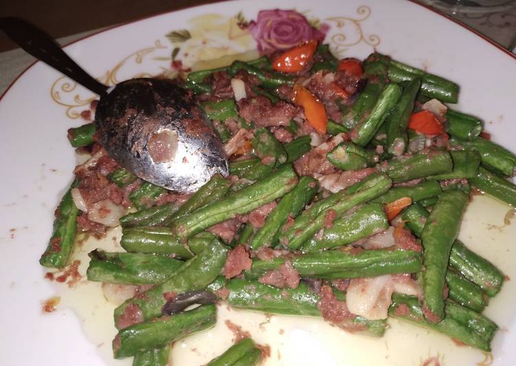 Proses mengolah Tumis buncis kornet #antiribet Lezat