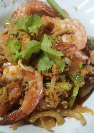 รูปของ กุ้งผัดผงกะหรี่