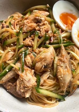 A picture of Gochujang Mackerel Capellini.