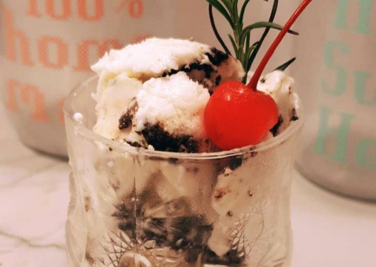 Resep Ice Cream Vanilla with Oreo Biscuitt Anti Gagal