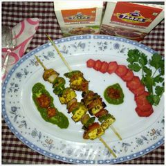 A picture of Ciba Achari paneer tikka.