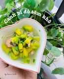 Canh bí đỏ tôm khô nấu bằng nước luộc hến