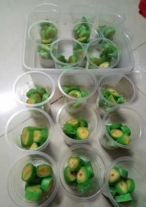 Foto resep Es Pisang Ijo kulit dadar | wajan kwalik
