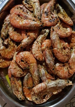 Una foto de Langostinos a la plancha