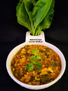 A picture of Fiber Rich Spinach Green Split Skinned Moong Dal - Palak Green Moong Dal.